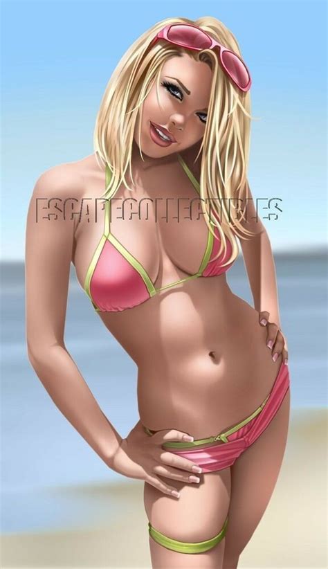 keith garvey bikini girl pin up girl art hand signed print ebay