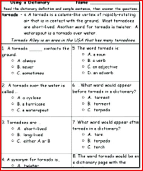 grade reading comprehension worksheets worksheets