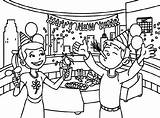 Year Coloring Pages Kids Happy Celebration Party Colouring Drawing January Eve Colour Sheets Drawings Print Scene Special Paintingvalley Seasonal sketch template