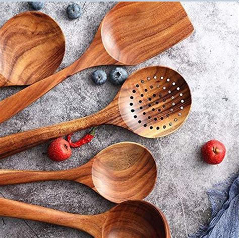 piece wooden spoons wooden spoons  cooking reusable wood etsy