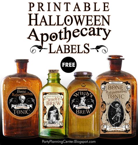 printable halloween apothecary labels party planning