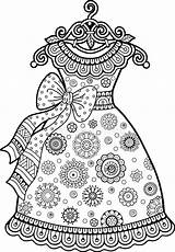 Abiti Contorno Adulti Antistress Coloritura Kolorowanki Sciarpa Filato Ferri Palla Decorativa Gratuitamente Vestito sketch template