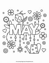 Coloring May Pages Choose Board Spring sketch template