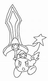 Kirby Sword Xero Lineart sketch template