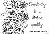 Coloring Pages Quotes Sri Ravi Creativity Shankar Views sketch template