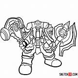 Warcraft Draw Coloring Book Wow Muradin Bronzebeard Step sketch template