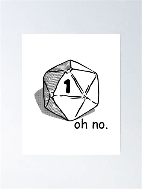 dice roll nat  poster  therealsadpanda redbubble