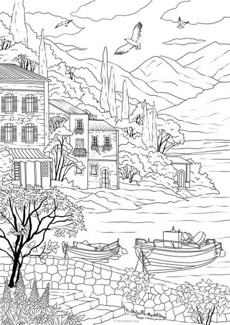 scenery coloring pages  adults  pictures  printable