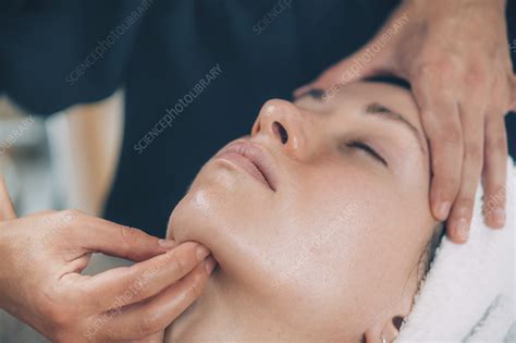 lymphatic drainage face massage stock image f031 0300 science