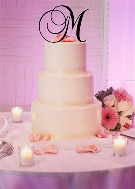 6 tall acrylic monogram initial wedding cake topper any letter a b c d e f g h i j k l m n o p