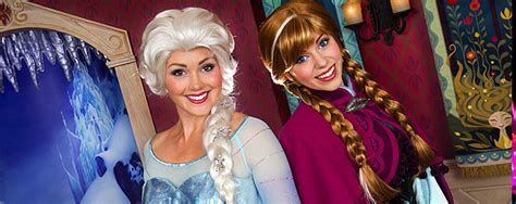 anna and elsa joined by animated olaf for frozen character meet and