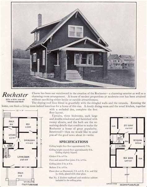 modern vernacular bungalow  rochester  bennett homes kit houses craftsman
