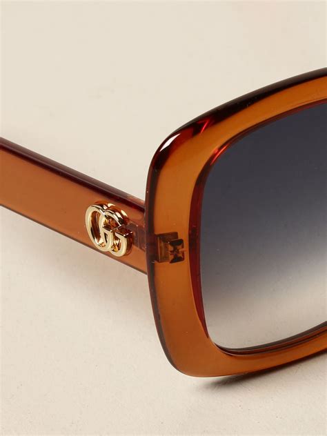 gucci acetate sunglasses with logo glasses gucci women orange