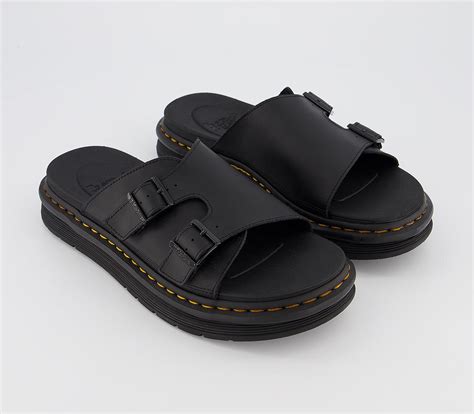 dr martens dax sandals black hyrdo leather mens sandals