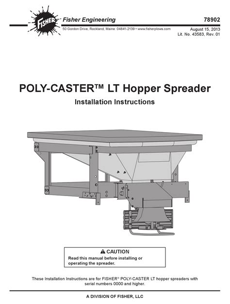 fisher poly caster installation instructions manual   manualslib
