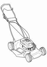Mower Lawn Drawing Coloring sketch template
