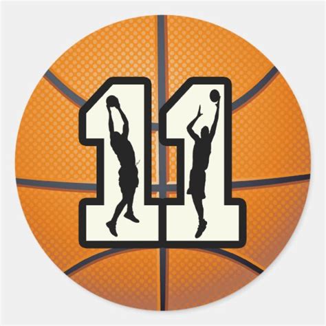 number  basketball  players classic  sticker zazzlecom