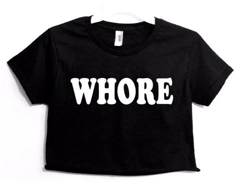 whore letters print women summer crop top short t shirt sexy slim funny