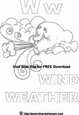 Weather Coloring Wind Letter Windy Alphabet Bubble Pages sketch template