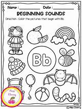 Sounds Coloring Beginning Pages Worksheets Letter Kindergarten Teacherspayteachers Sold sketch template