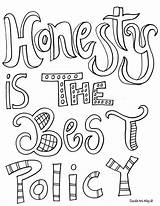 Coloring Honesty Pages Printable Quotes Honest Quote Kids Worksheets Doodle Benjamin Franklin Education Year Sheets Color Alley Truth Adult Olds sketch template