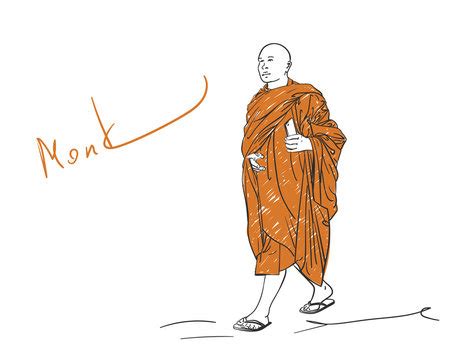 monk drawing monk drawing stock  total results mambu png