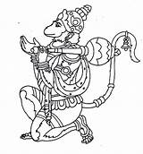 Hanuman Coloring Hindu Pages Drawing Ji Lord Tattoo Drawings Grade Color Outline Ganesha Kids 5th Elephant Designs God Print Inspiration sketch template
