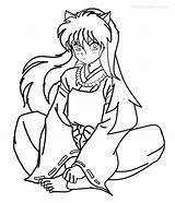 Inuyasha Coloring Pages Kids Kagome Printable Cool2bkids Getcolorings Color Choose Board sketch template