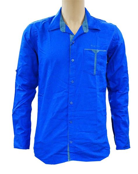 mens shirts bright blue colour exclusive quality pure cotton  mens