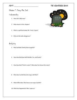 graveyard book chapter  study questions   unit  reader boys