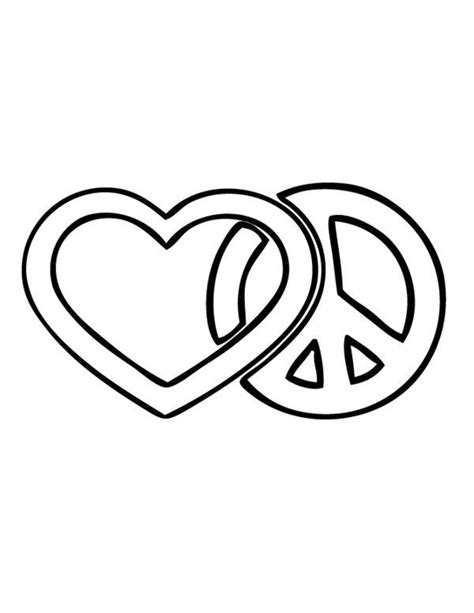 Heart Peace Sign Coloring Pages At Free