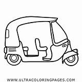 Tuk Rickshaw sketch template