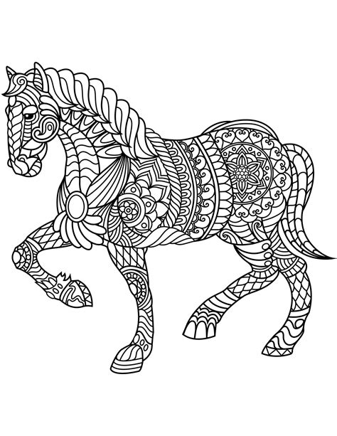 horse coloring page hard image