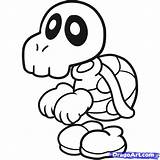 Mario Coloring Bones Dry Koopa Pages Bros Troopa Super Characters Game Drawing Paper Draw Star Printable Drawings Kids Cancer Step sketch template