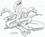 Hydra Headed Drawing Sketch Dragon Vibrantechoes Pen Deviantart Getdrawings sketch template