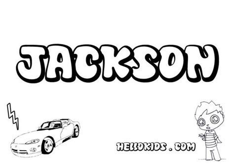 jackson names coloring page coloring home