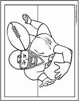 Football Coloring Pages Receiver Flying College Print Colorwithfuzzy Pdf sketch template
