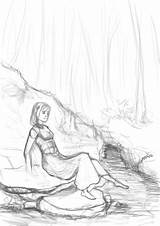 Rivulet Forest Coloring Steps Painting Designlooter Girl sketch template