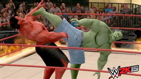 Wwe 2k15 Hulk Vs Red Hulk Fire Match Inferno Youtube