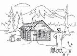 Coloring Cabin Pages Log Lake Woods Cabins Adult Panda Lincoln Colouring Sketch Choose Board Little Wood Houses Template Logs Homes sketch template