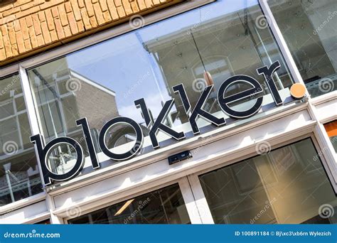blokker sign  branch   city center  gouda netherlands editorial stock image image