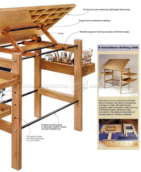 knockdown drafting table plans wood drafting table