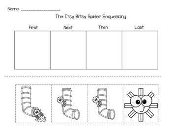 sequencing practice   itsy bitsy spider  sarah stevens tpt