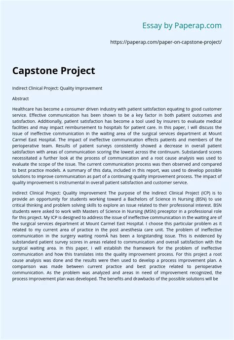 capstone project  essay