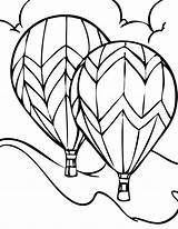 Balloon Air Hot Coloring Pages Printable Kids Balloons sketch template