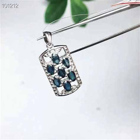 sapphire necklace pendant natural real blue sapphire  sterling silver  men  women