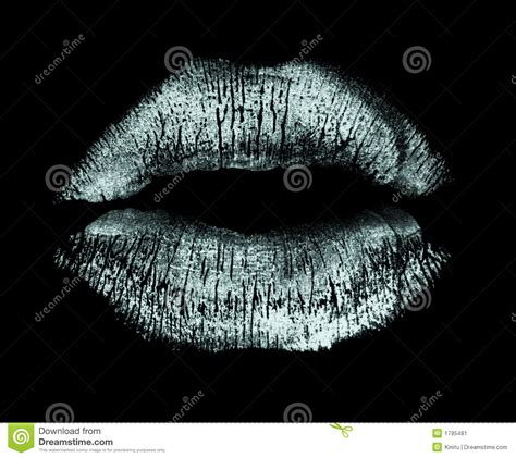 lipstick kiss isolated on black stock image image of