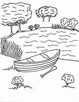 Lake Coloring Pages Printable Color Nature Getcolorings Print sketch template