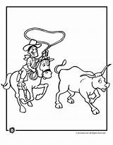 Cowboy Roping Cattle sketch template