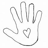 Coloring Kids Handprint Hands Helping Template Clipart sketch template